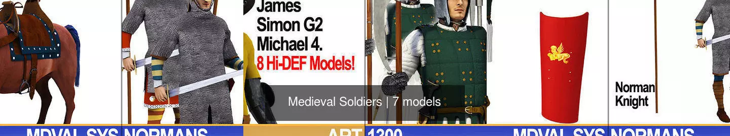 Medieval Soldiers 3D Model Collection_0