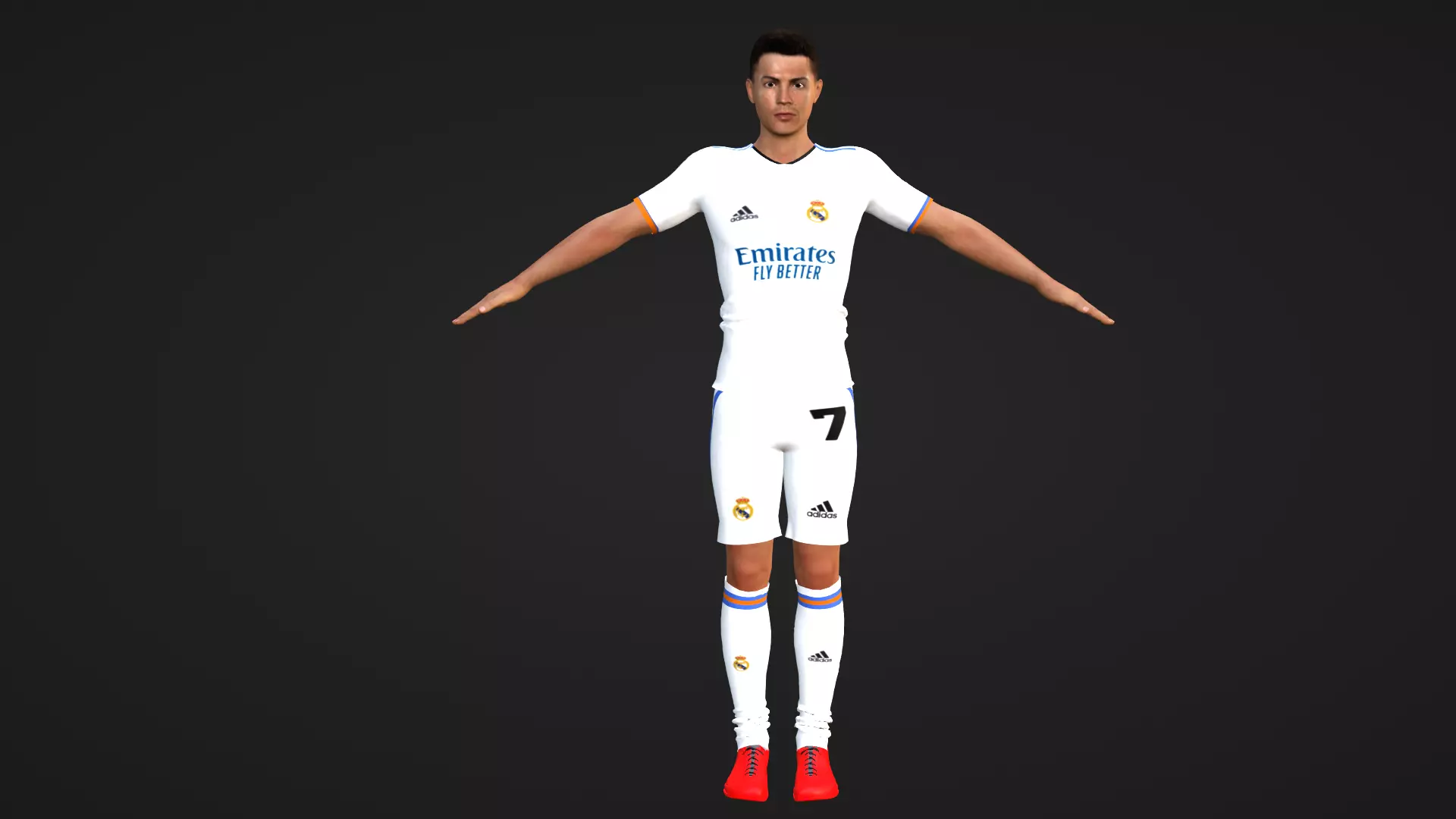 Cristiano Ronaldo - Real Madrid Low-poly 3D model_0