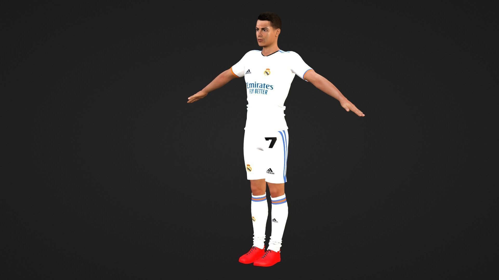 Cristiano Ronaldo - Real Madrid Low-poly 3D model_3