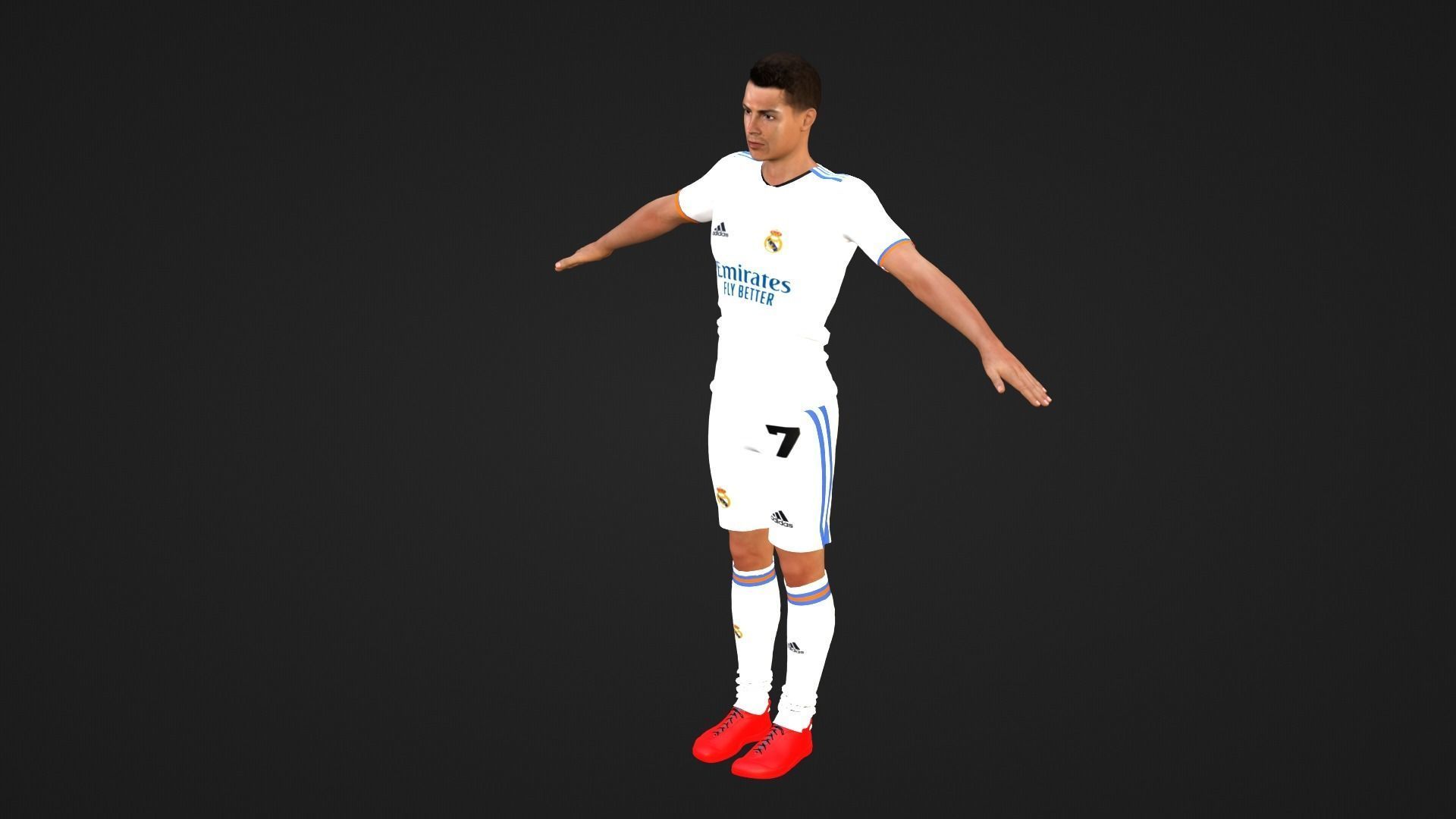 Cristiano Ronaldo - Real Madrid Low-poly 3D model_2