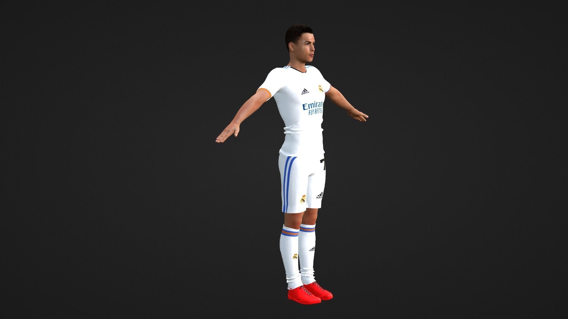 Cristiano Ronaldo - Real Madrid Low-poly 3D model_4
