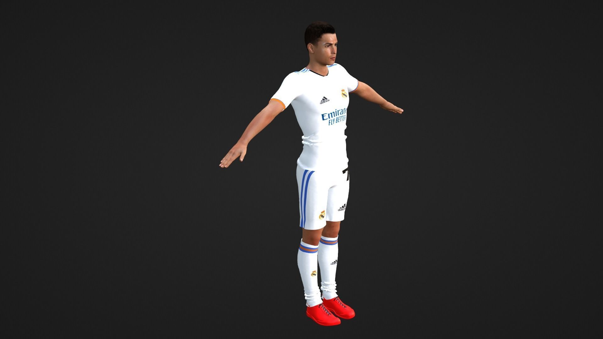 Cristiano Ronaldo - Real Madrid Low-poly 3D model_1