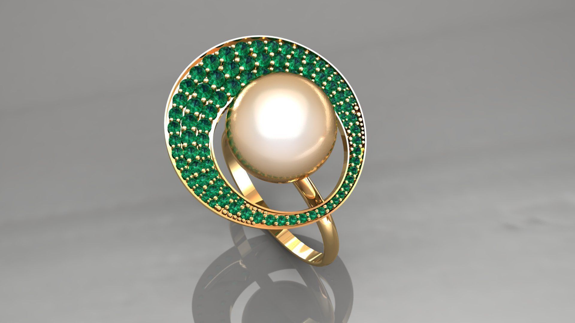 Pearl ring 3D print model_7