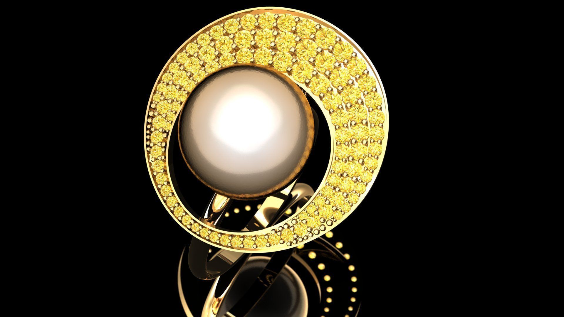 Pearl ring 3D print model_3