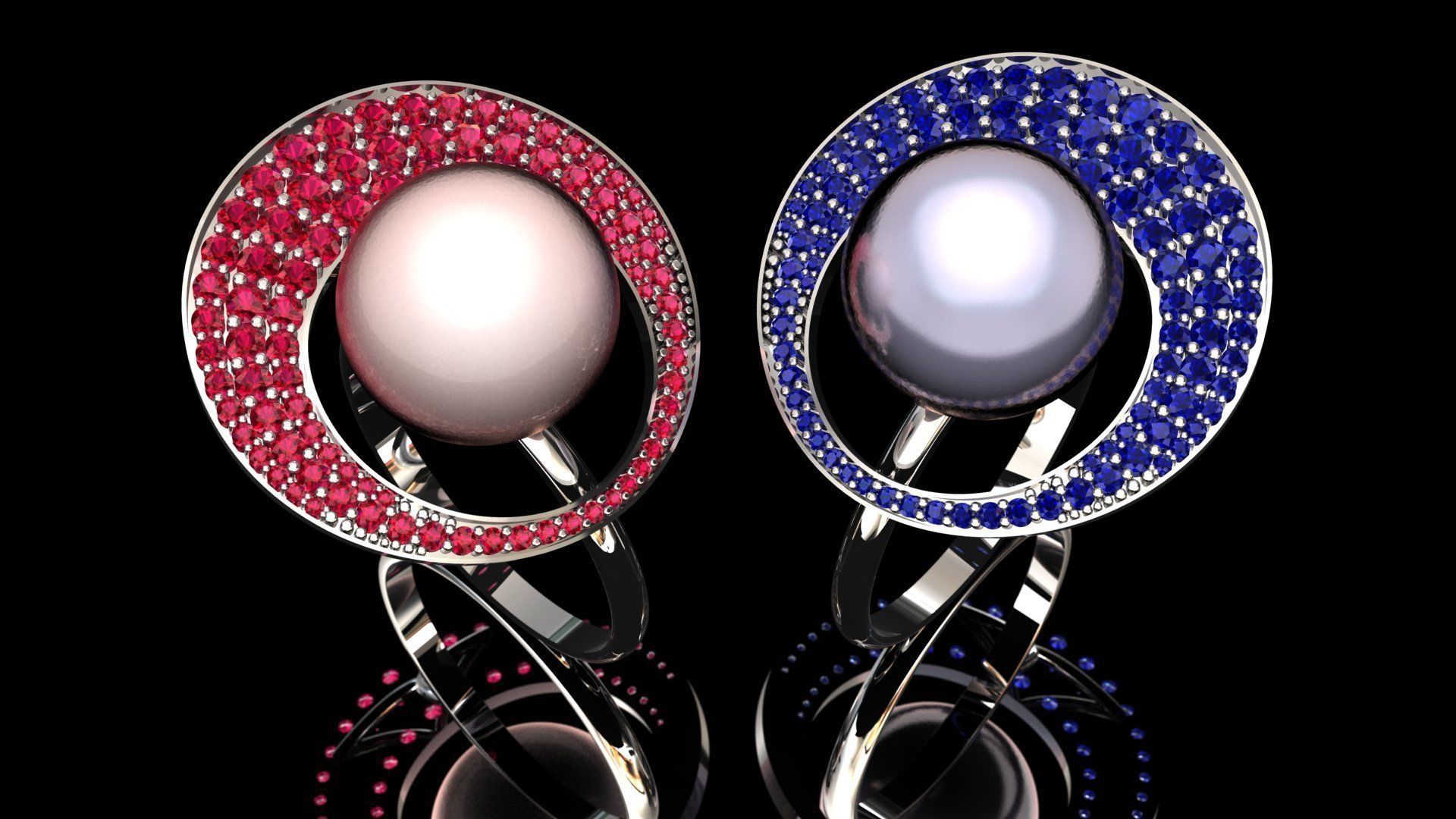 Pearl ring 3D print model_1