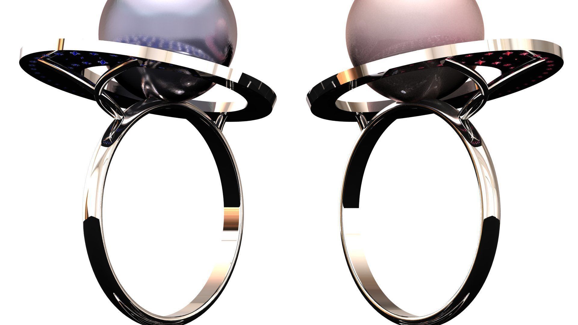Pearl ring 3D print model_5