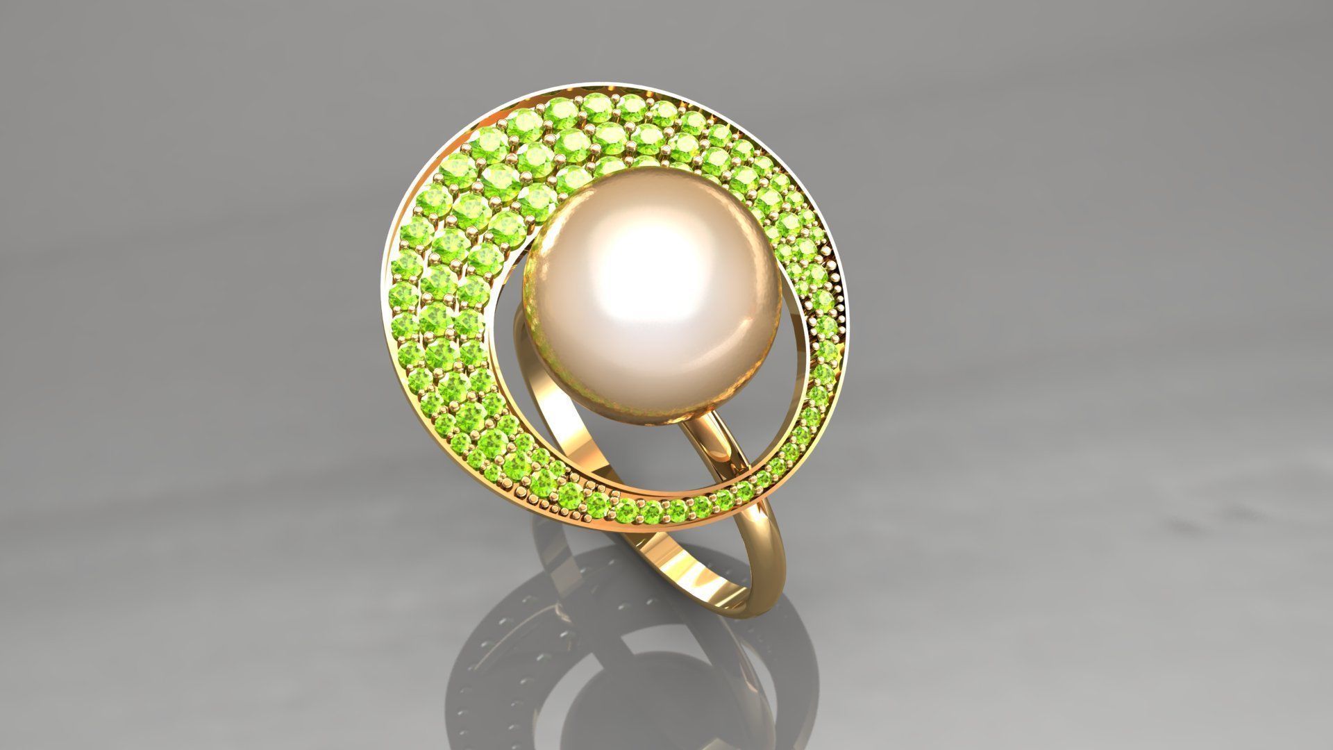 Pearl ring 3D print model_9
