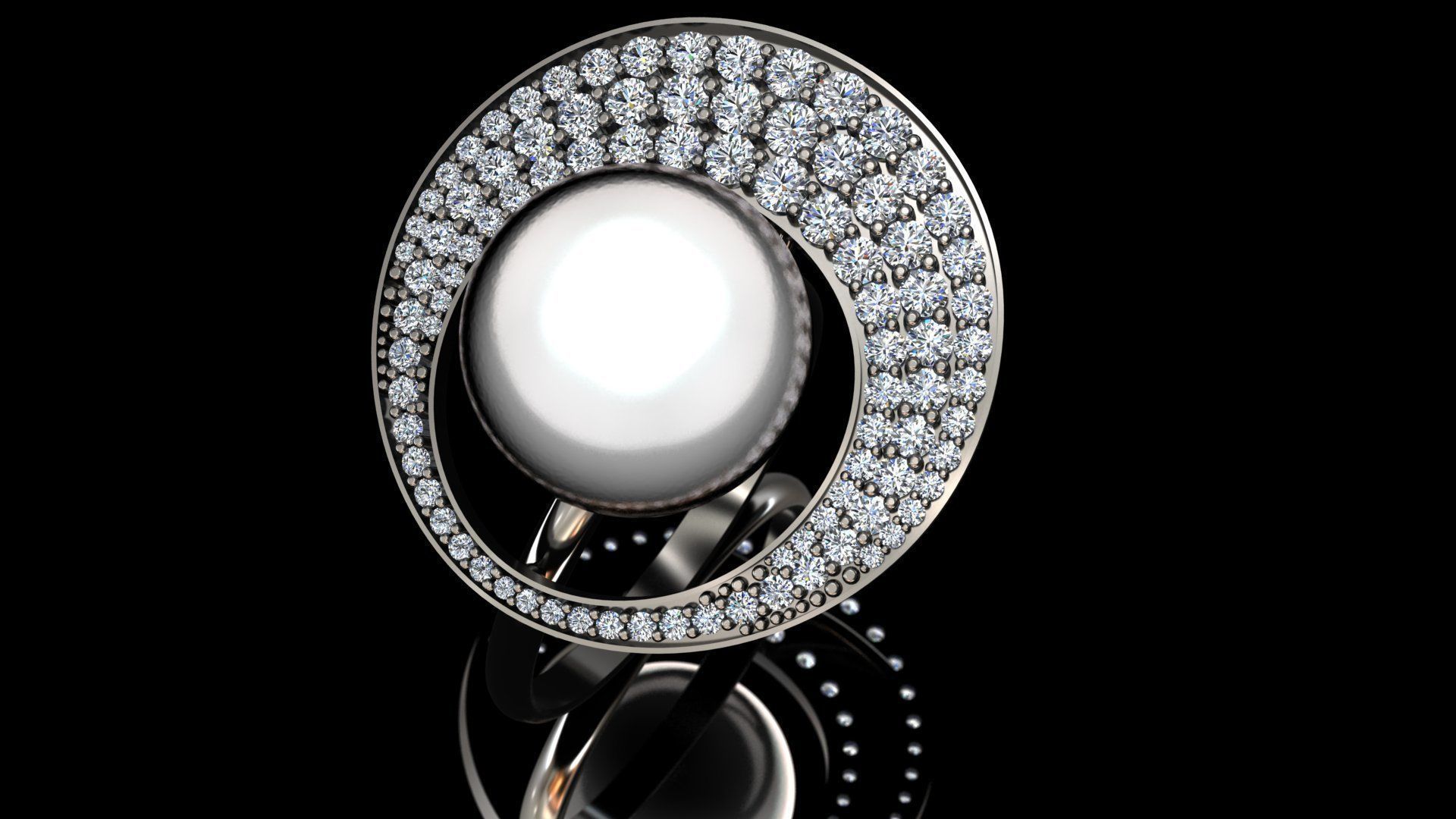 Pearl ring 3D print model_2