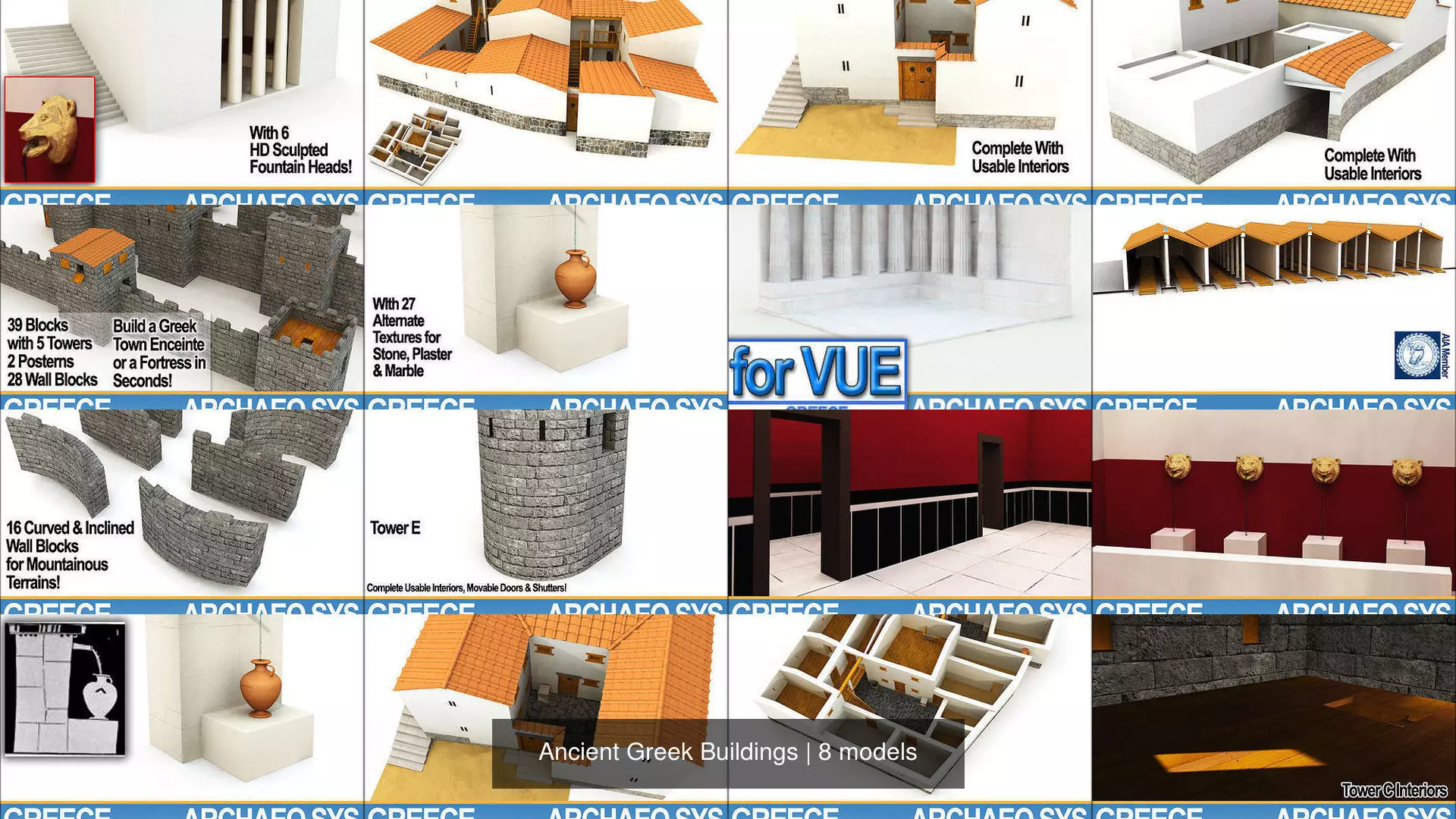 Ancient Greek Buildings 3D Model Collection_0