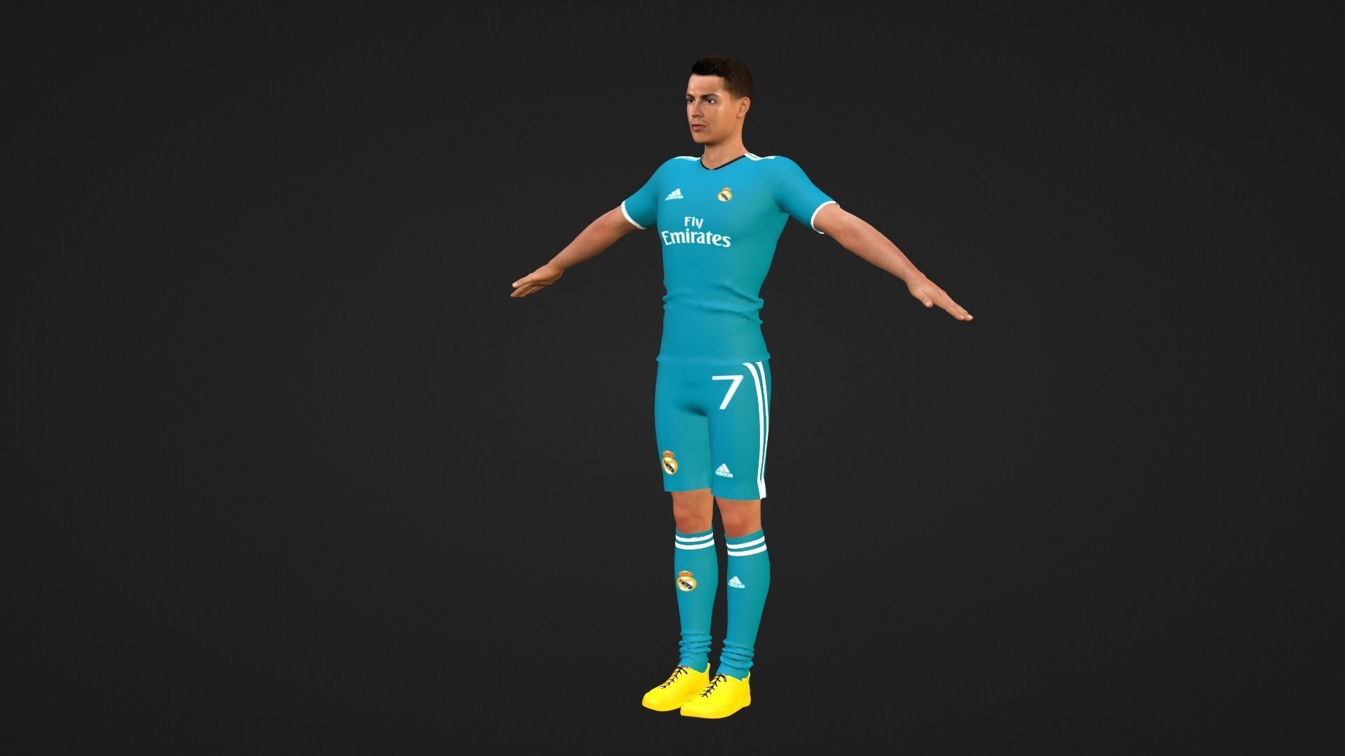 Cristiano Ronaldo - Real Madrid Low-poly 3D model_3