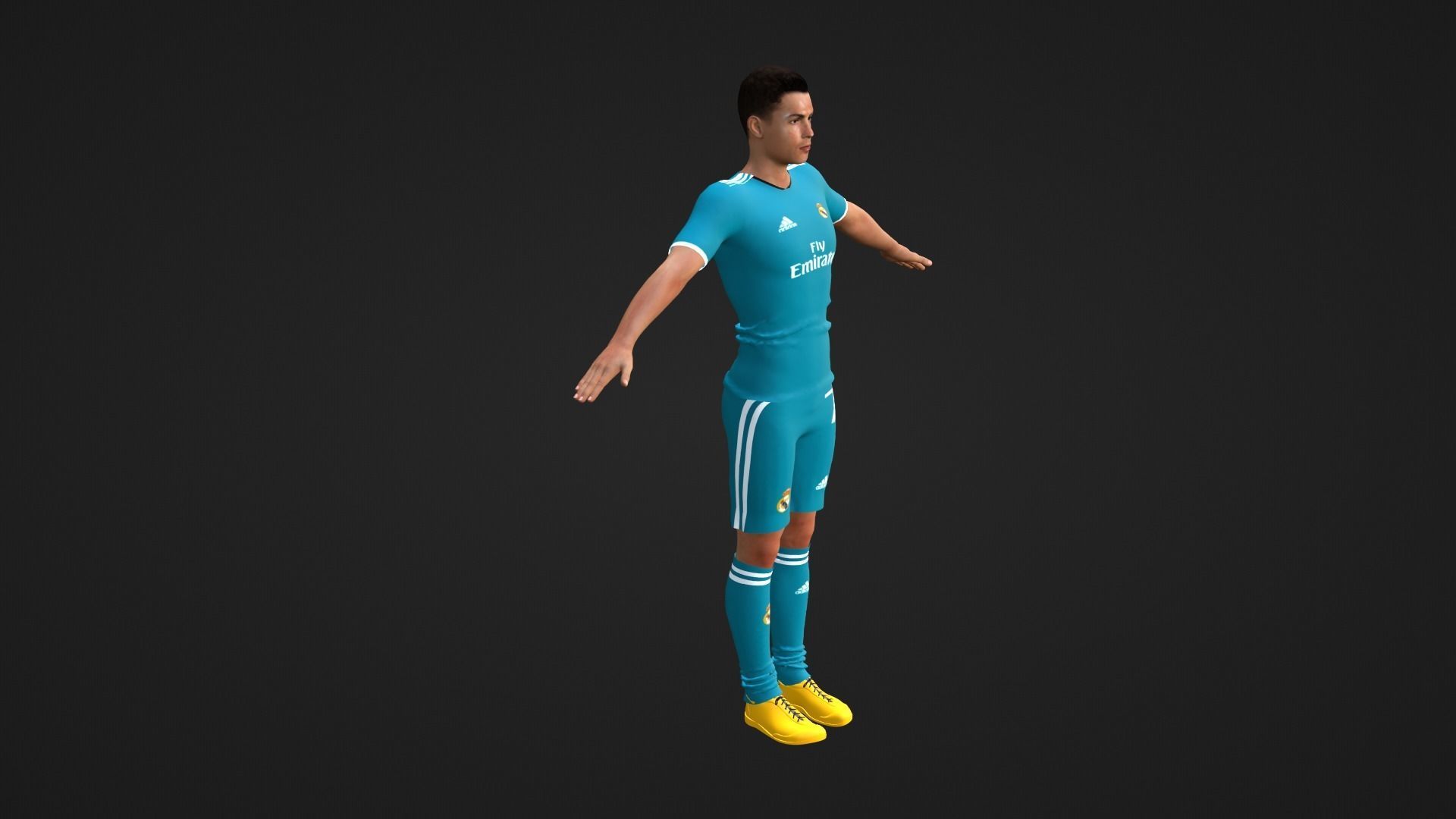 Cristiano Ronaldo - Real Madrid Low-poly 3D model_1