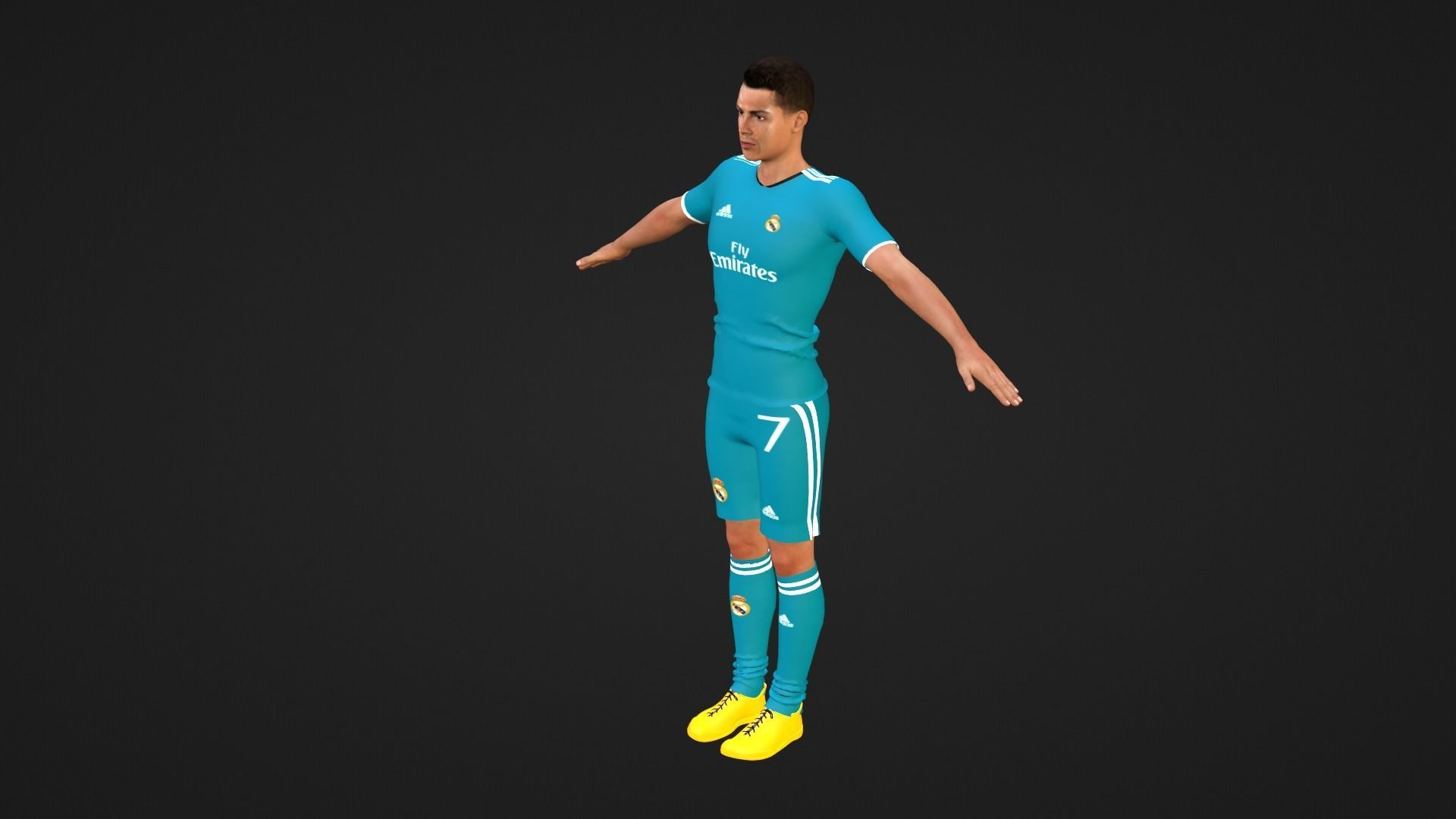 Cristiano Ronaldo - Real Madrid Low-poly 3D model_2