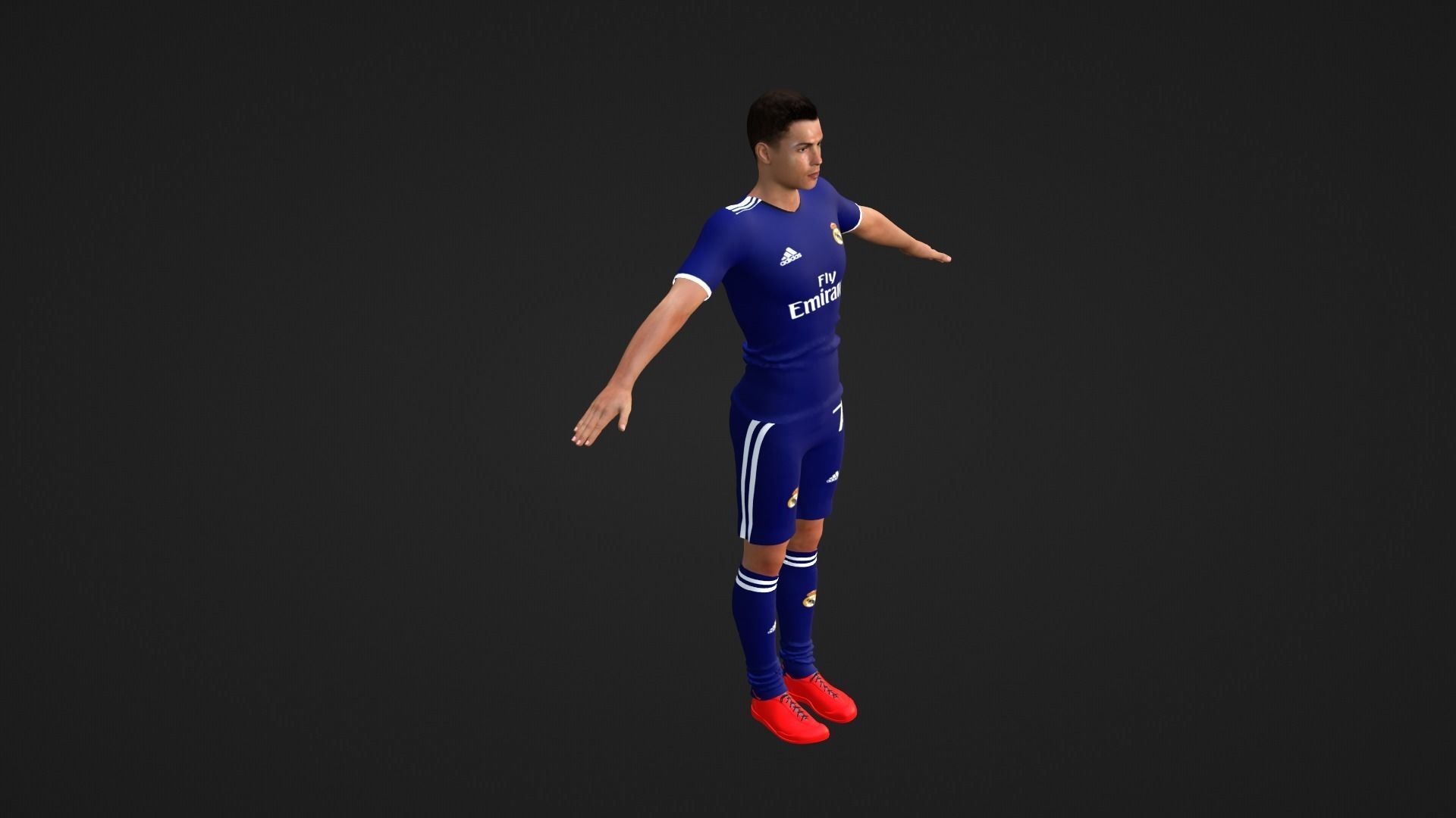Cristiano Ronaldo - Real Madrid Low-poly 3D model_2