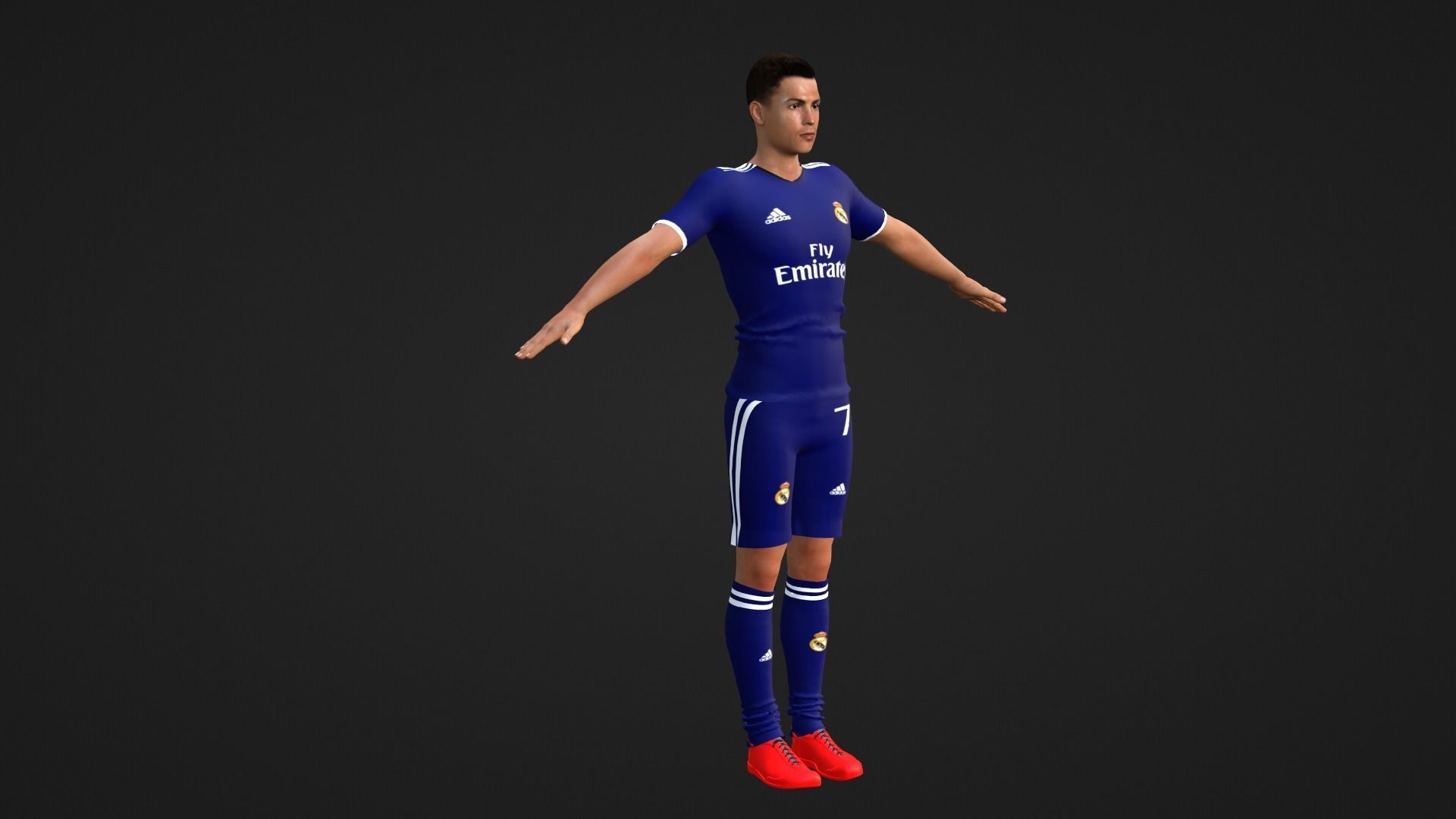 Cristiano Ronaldo - Real Madrid Low-poly 3D model_3