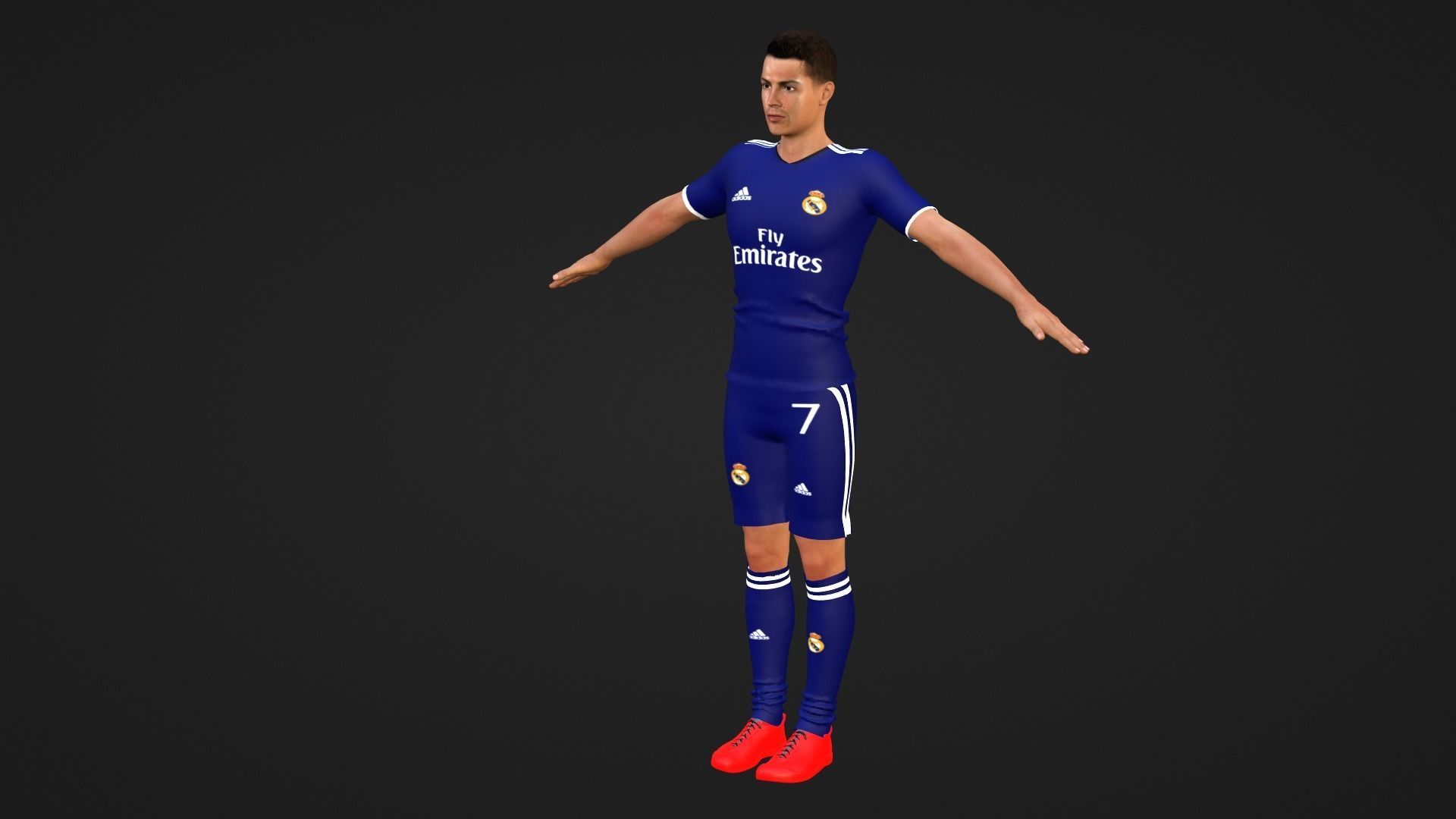 Cristiano Ronaldo - Real Madrid Low-poly 3D model_4