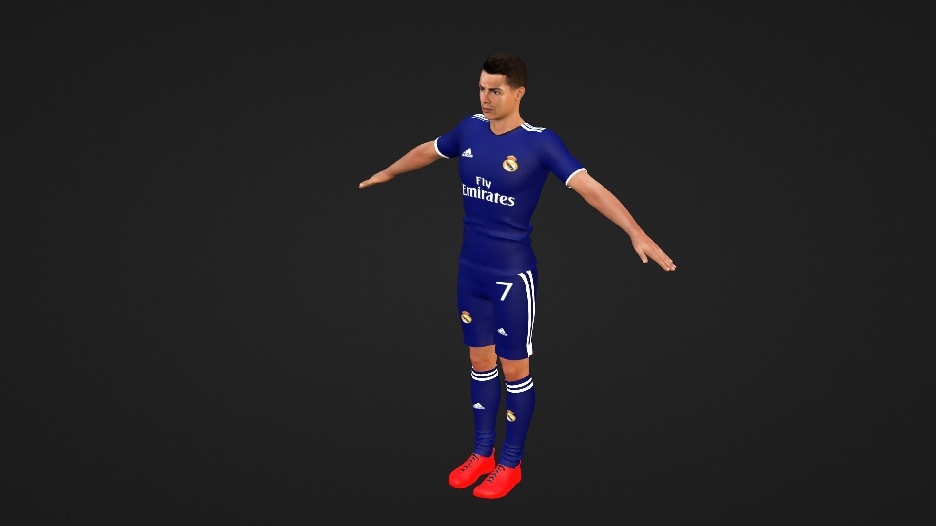 Cristiano Ronaldo - Real Madrid Low-poly 3D model_1