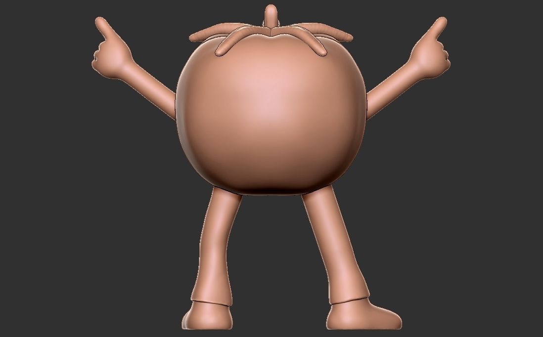 Party Tomato character 3D print model_6