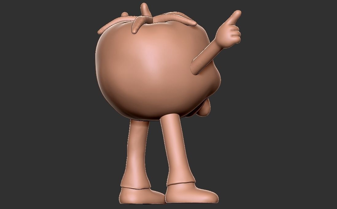Party Tomato character 3D print model_7