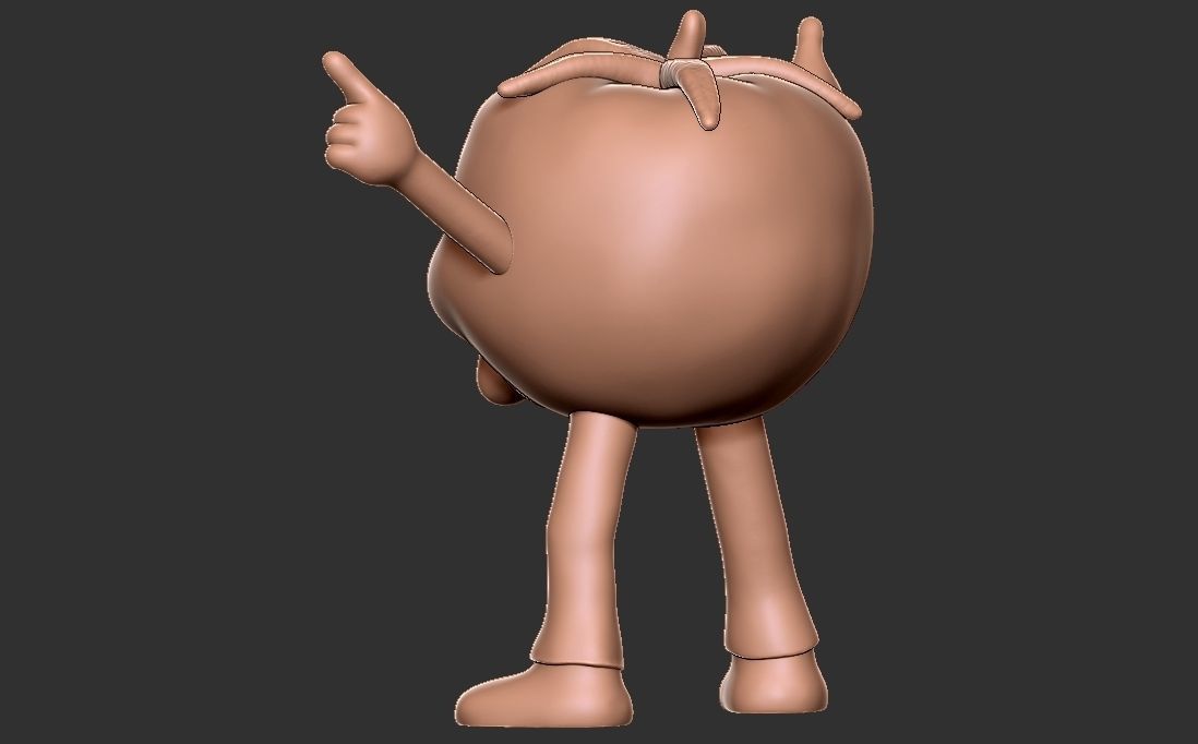 Party Tomato character 3D print model_5