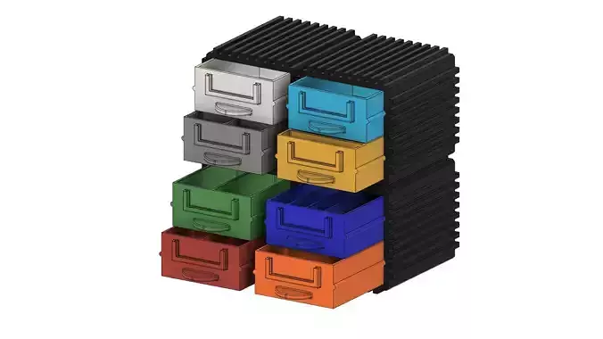 Modular Organizer With Container  3D print model