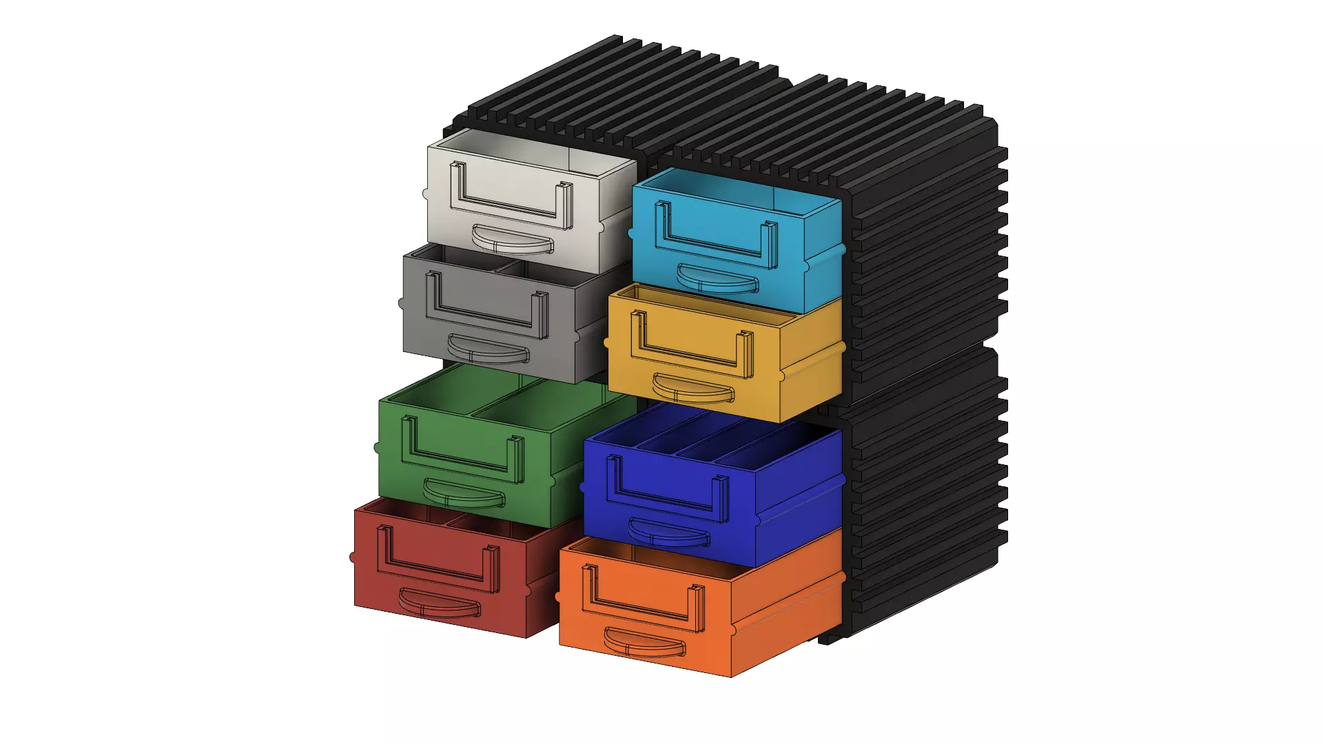 Modular Organizer With Container  3D print model_0