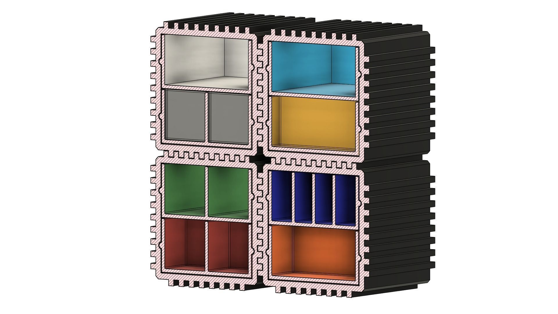 Modular Organizer With Container  3D print model_2