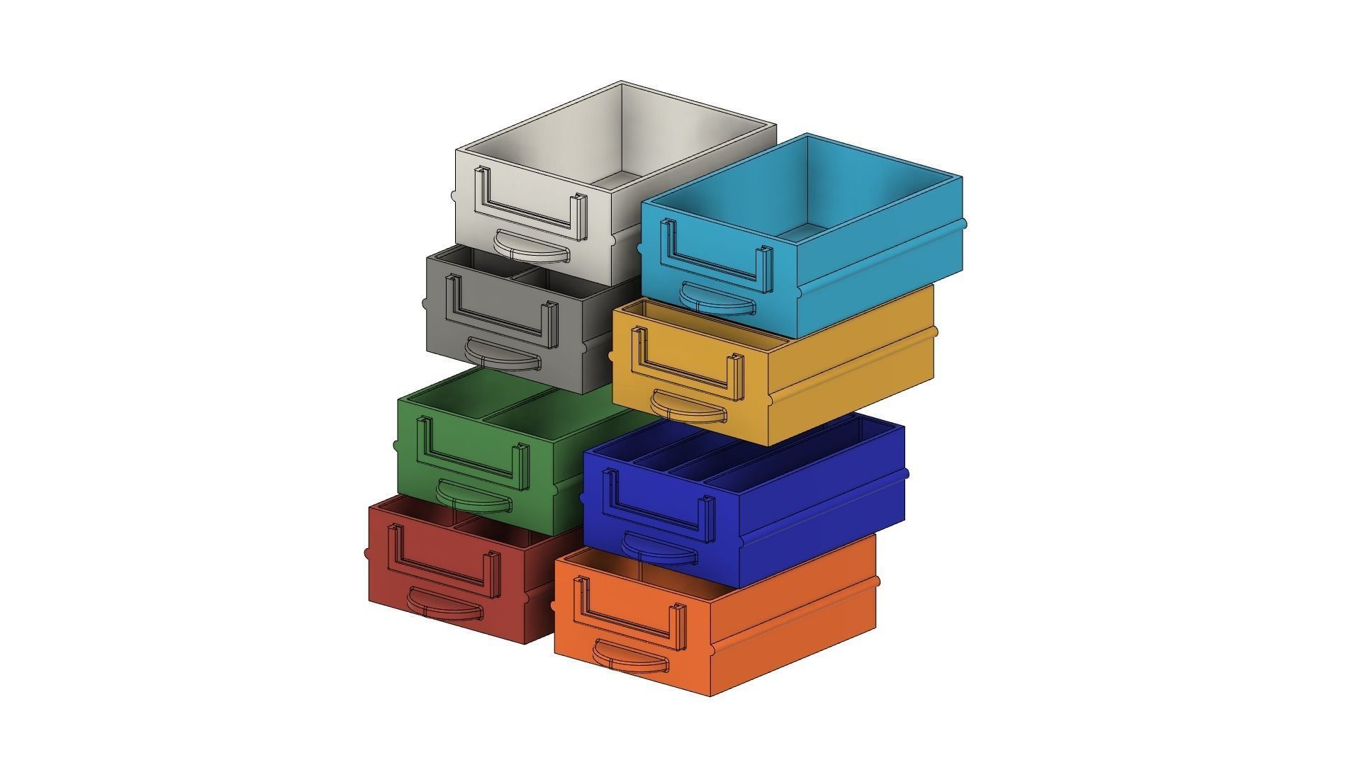 Modular Organizer With Container  3D print model_4