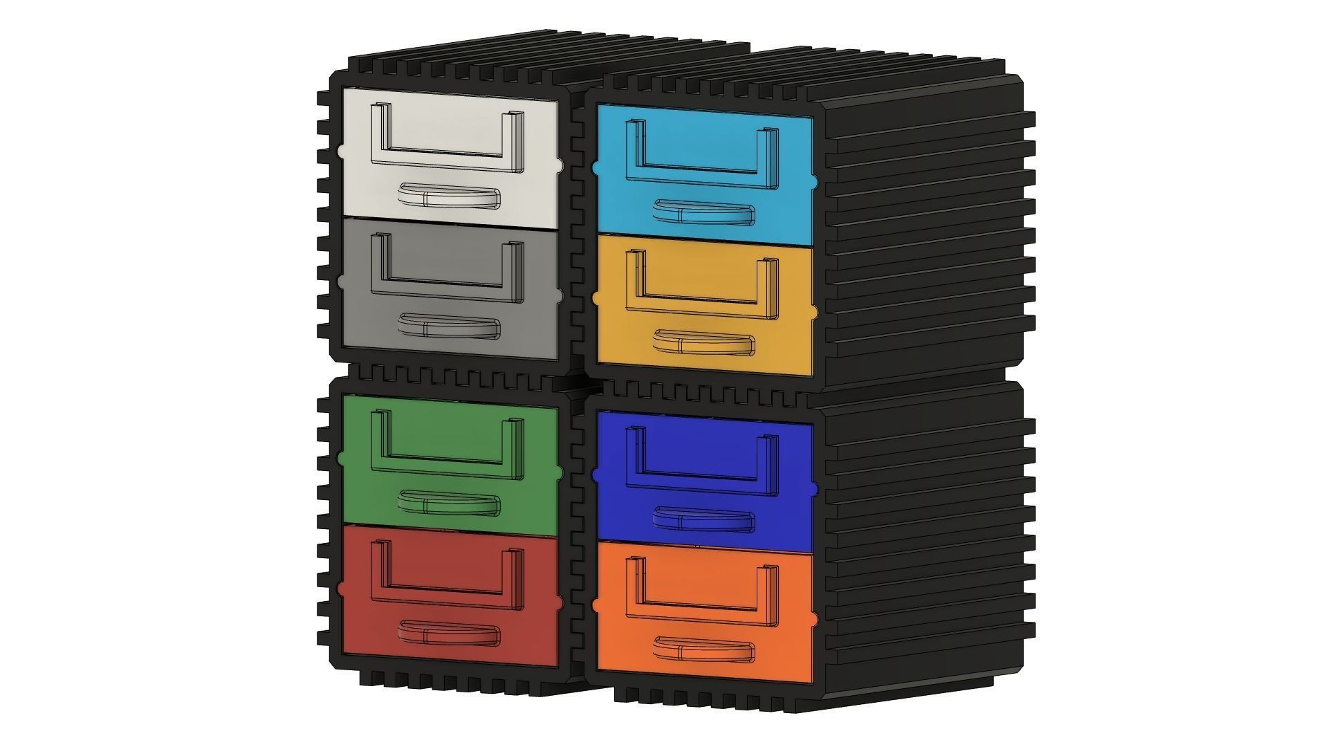 Modular Organizer With Container  3D print model_3