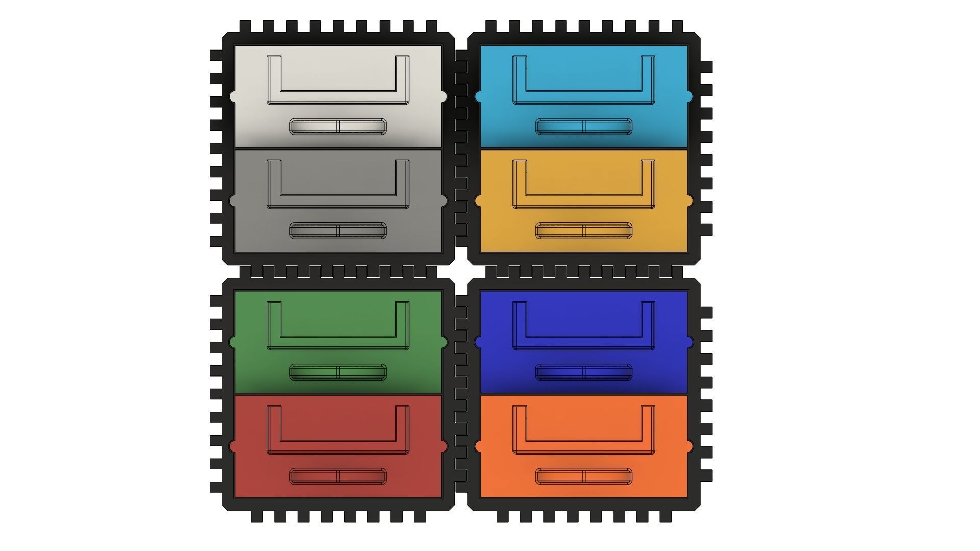 Modular Organizer With Container  3D print model_1