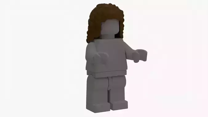 Lego 3D Scan long curl hair