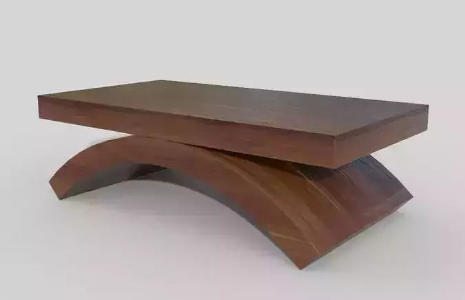 Wooden center table low poly