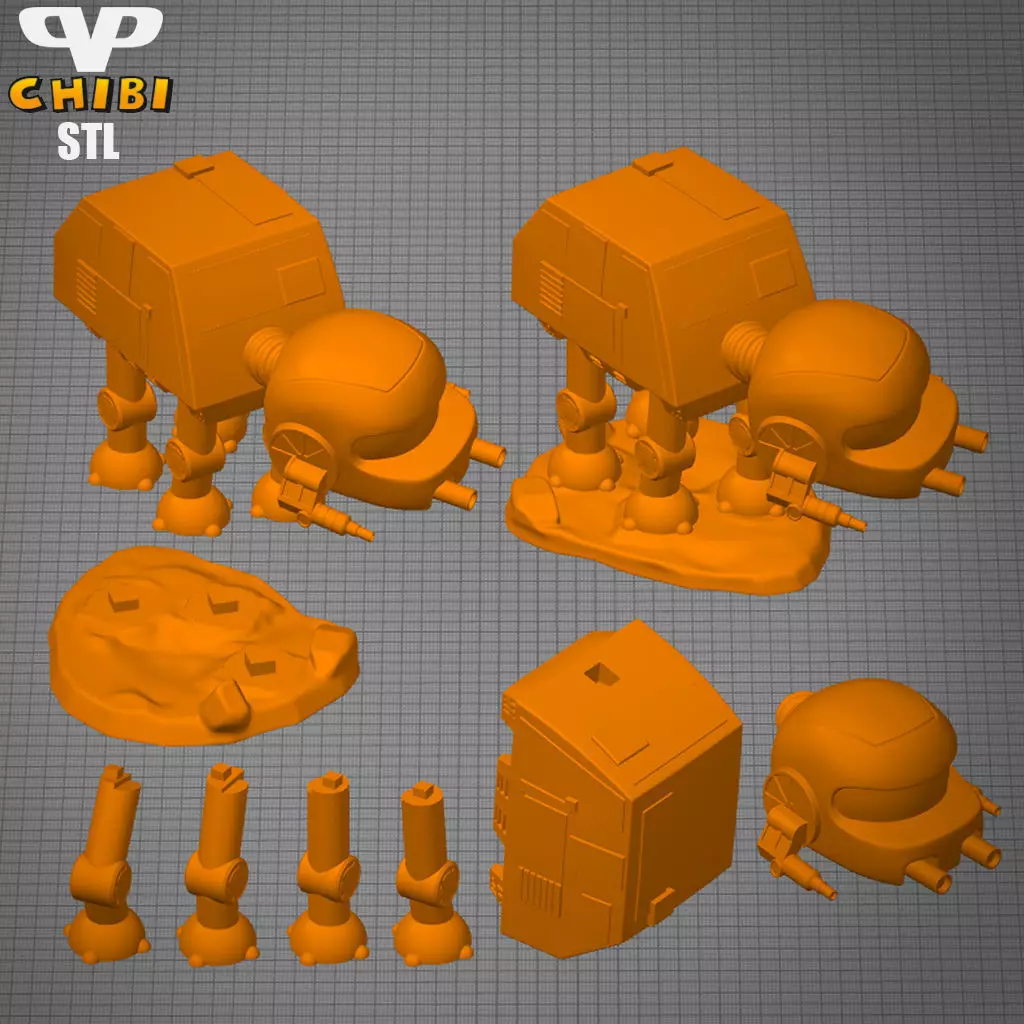 AT-AT Chibi STL for 3D Printing ChibiSTL 3DXM 3D print model_2