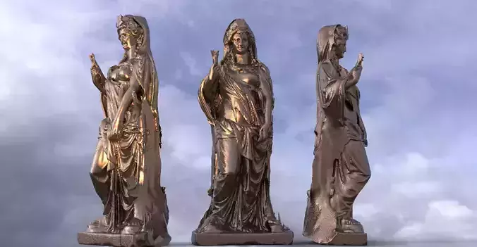 Hera Female statue 3 3D model