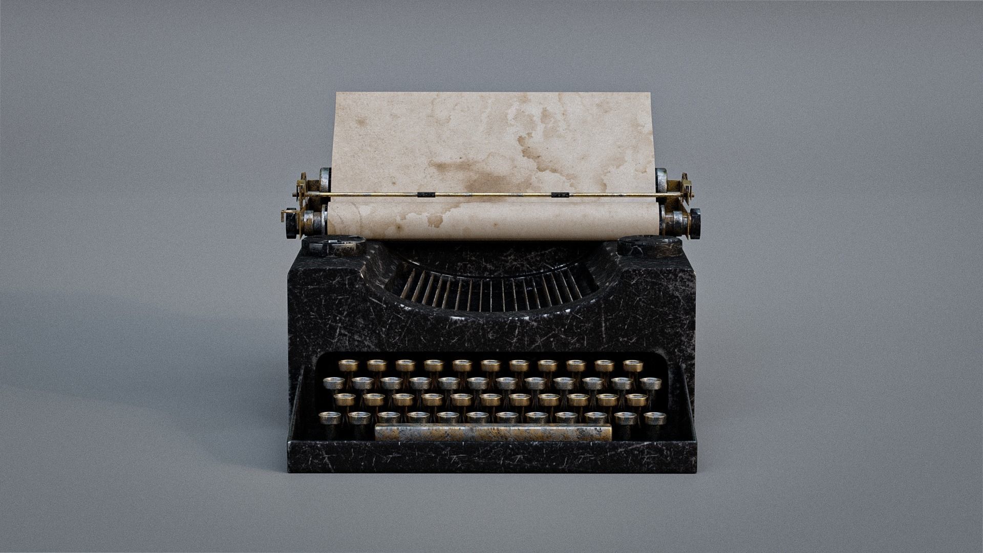 Old fashioned typewriter Free 3D model_1