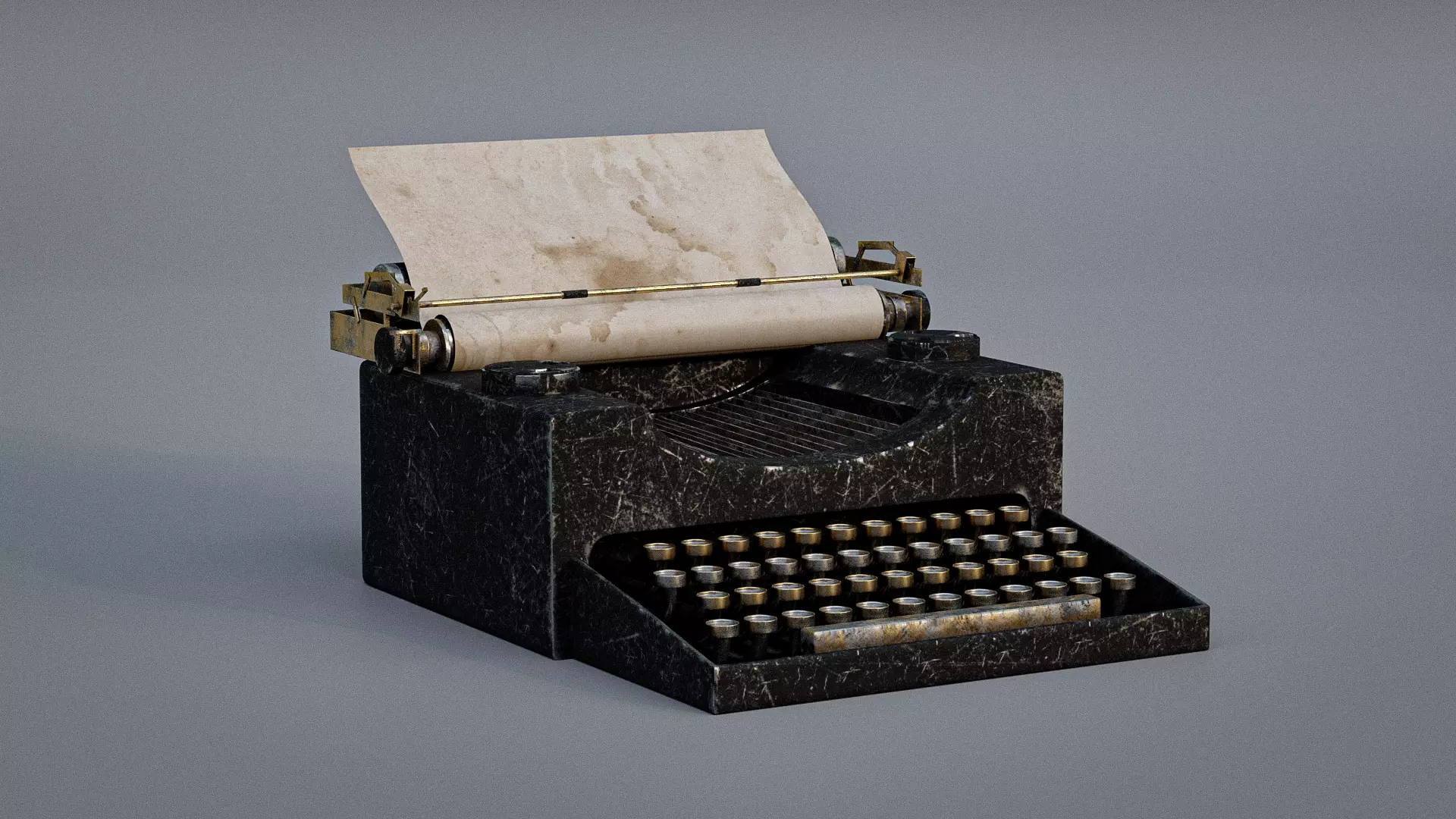 Old fashioned typewriter Free 3D model_0