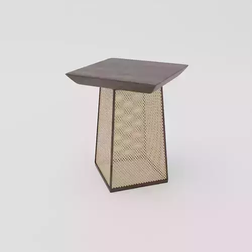 Wooden ratan table stool