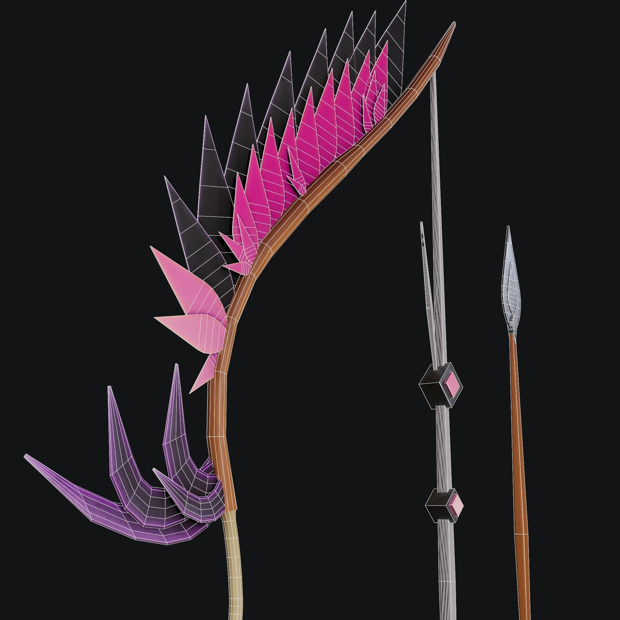 Concept game ready PBR BOW Low-poly 3D model_7