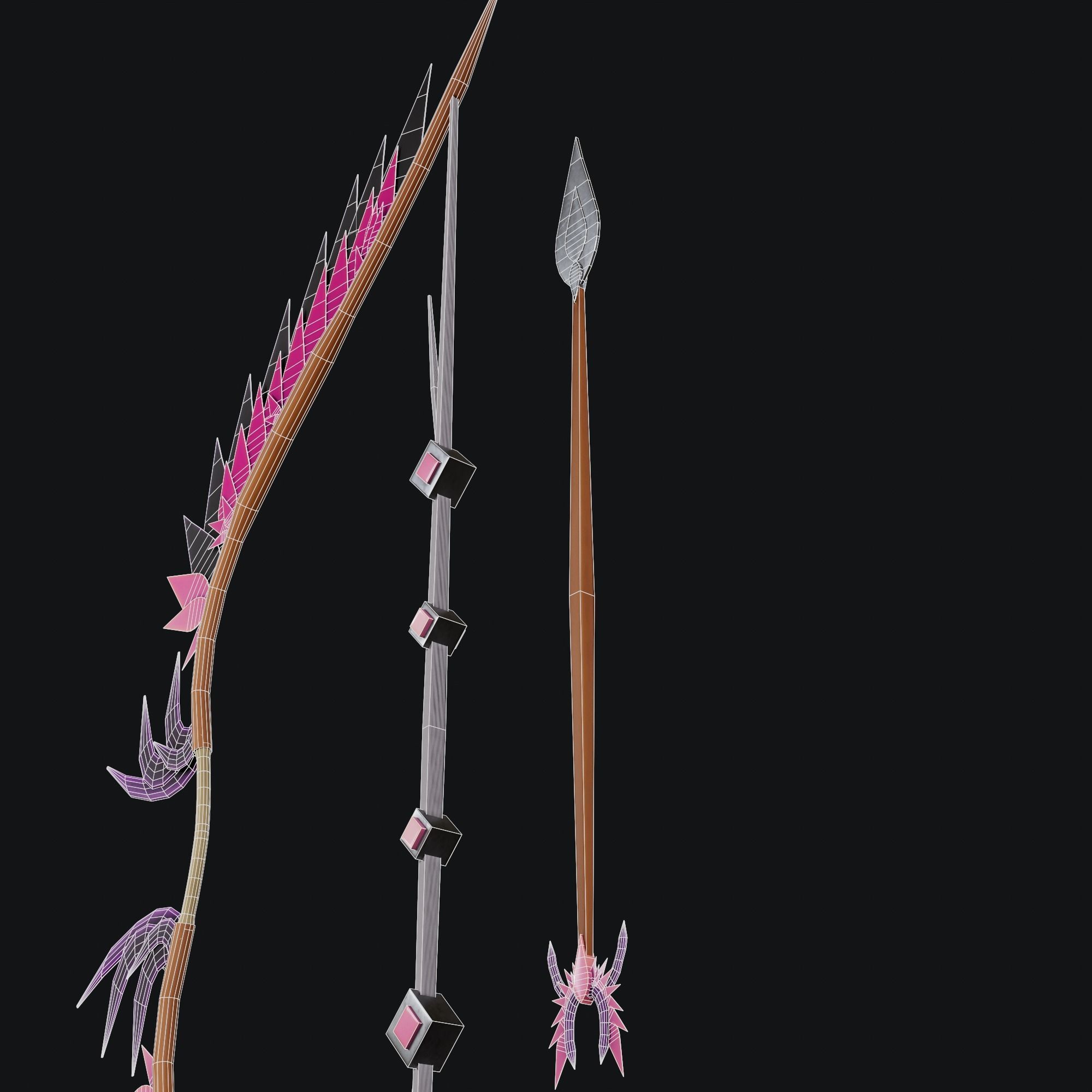 Concept game ready PBR BOW Low-poly 3D model_9