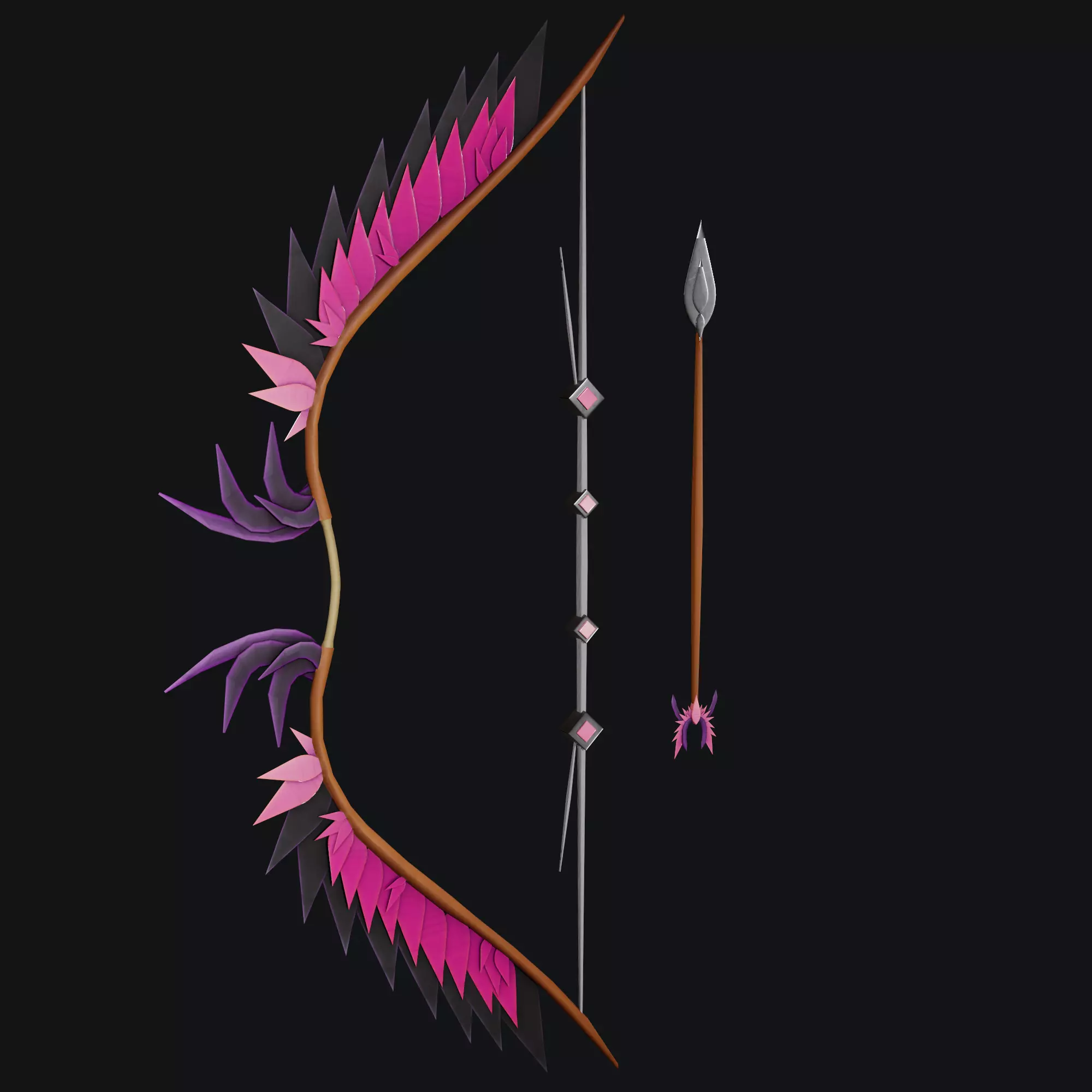 Concept game ready PBR BOW Low-poly 3D model_0