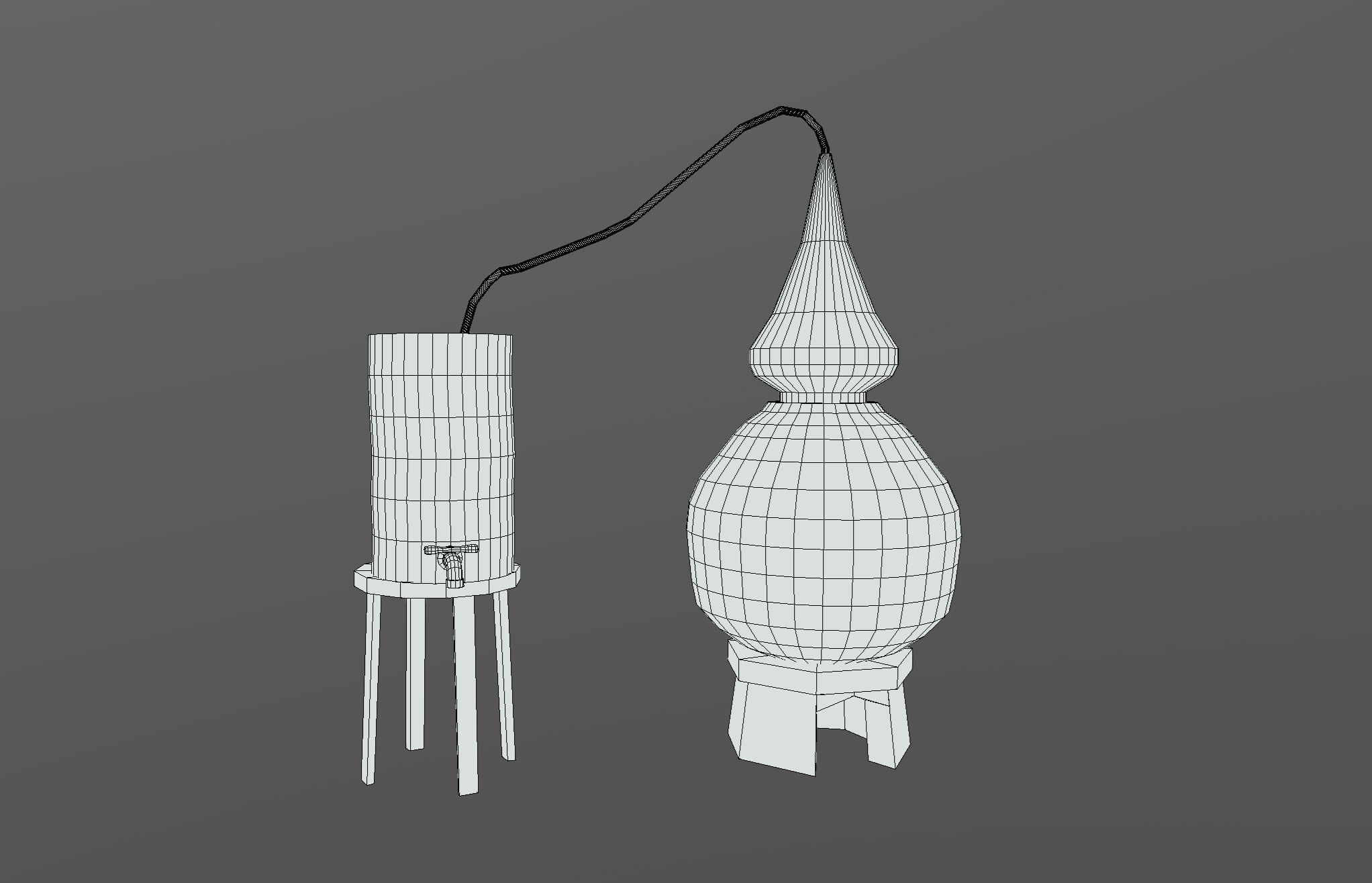 Lowpoly stylized PBR alchemy magic alembic distillation vessel Low-poly 3D model_4