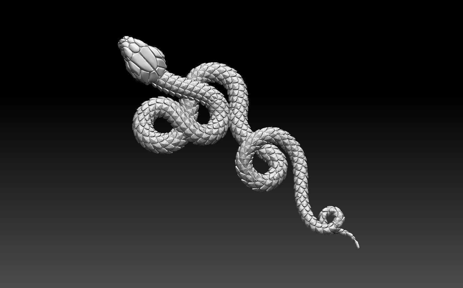 snake pendant 3D print model_35