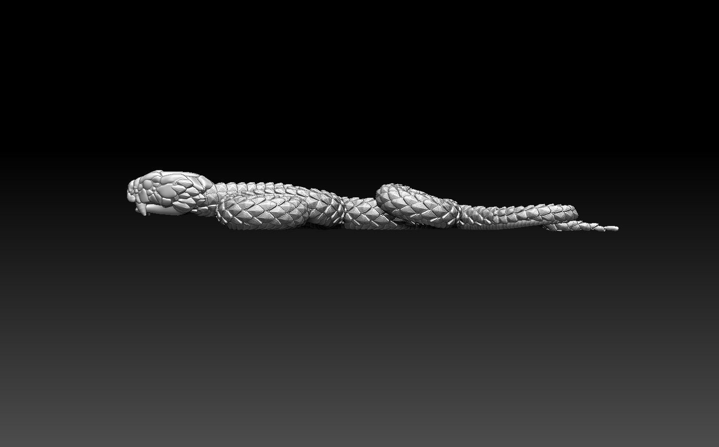 snake pendant 3D print model_5
