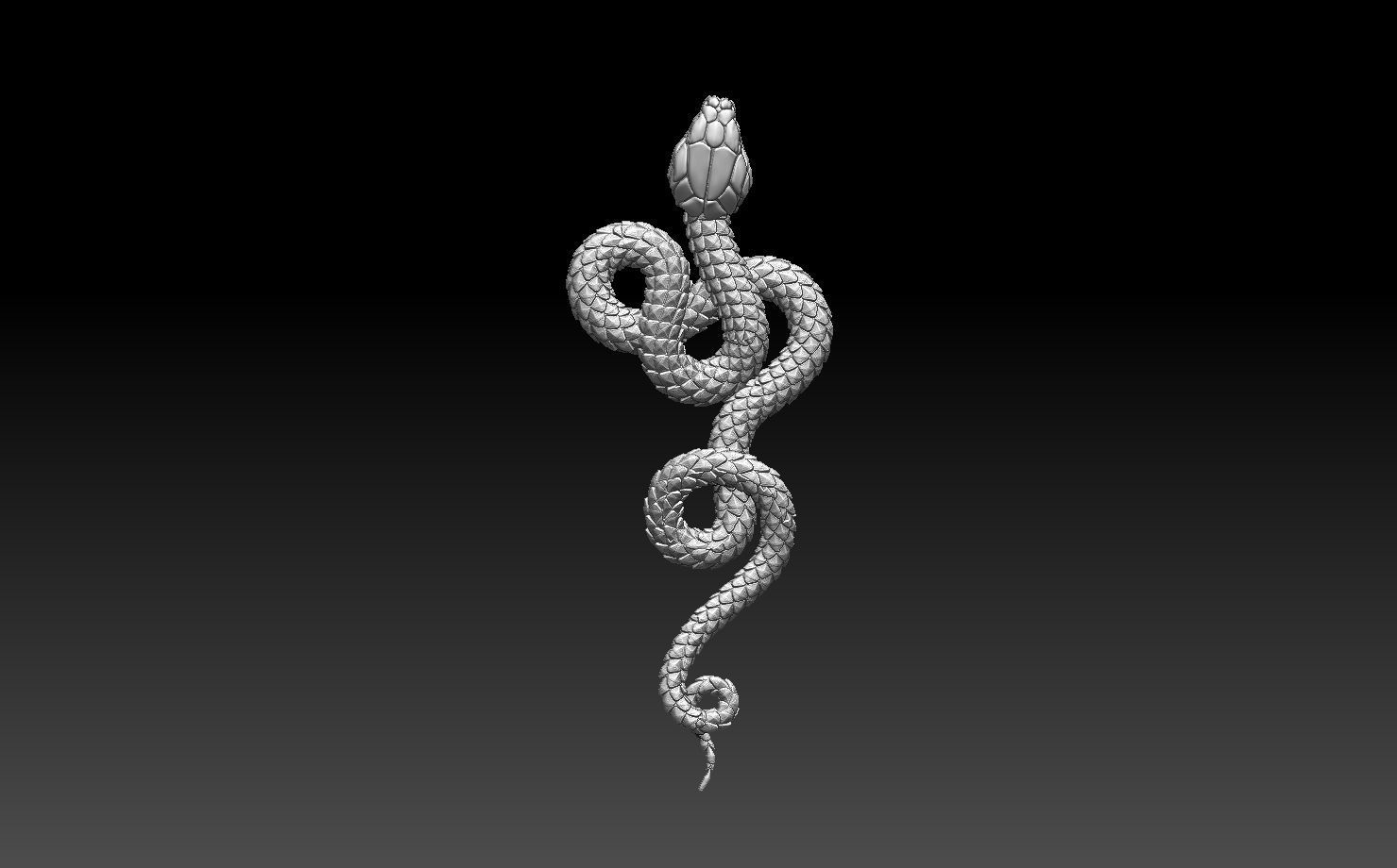 snake pendant 3D print model_46