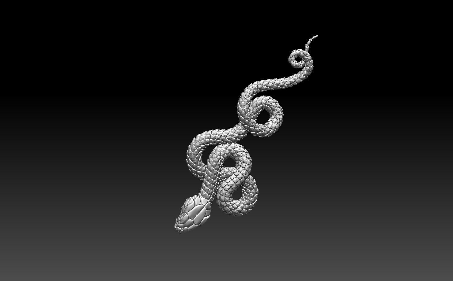 snake pendant 3D print model_36