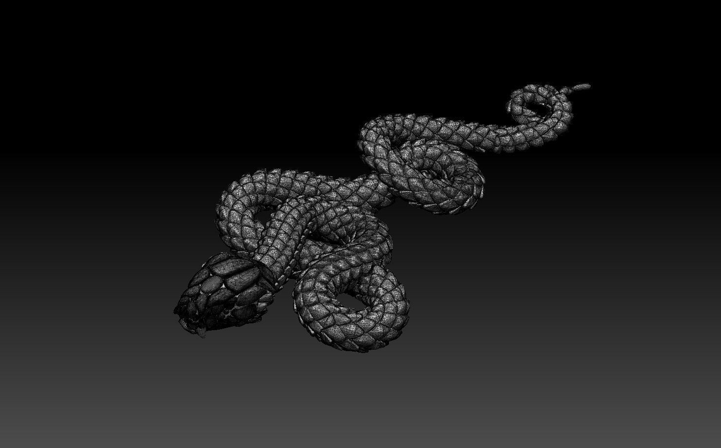 snake pendant 3D print model_18