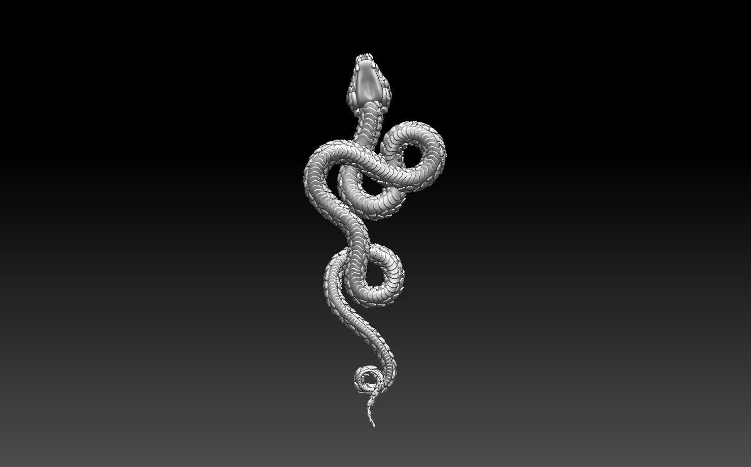 snake pendant 3D print model_41