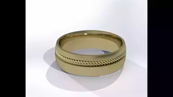 Wedding ring with rope inlay