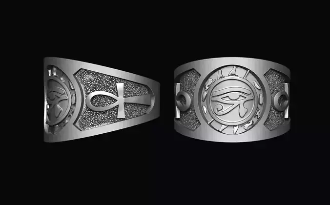 Ancient Egyptian Horus ring 3D print model