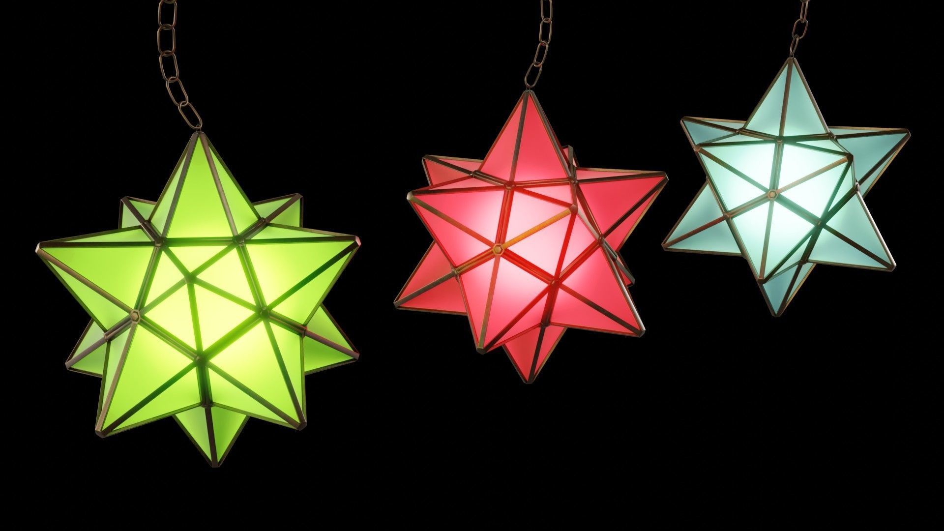 Star Shape Lamp 3D model_4