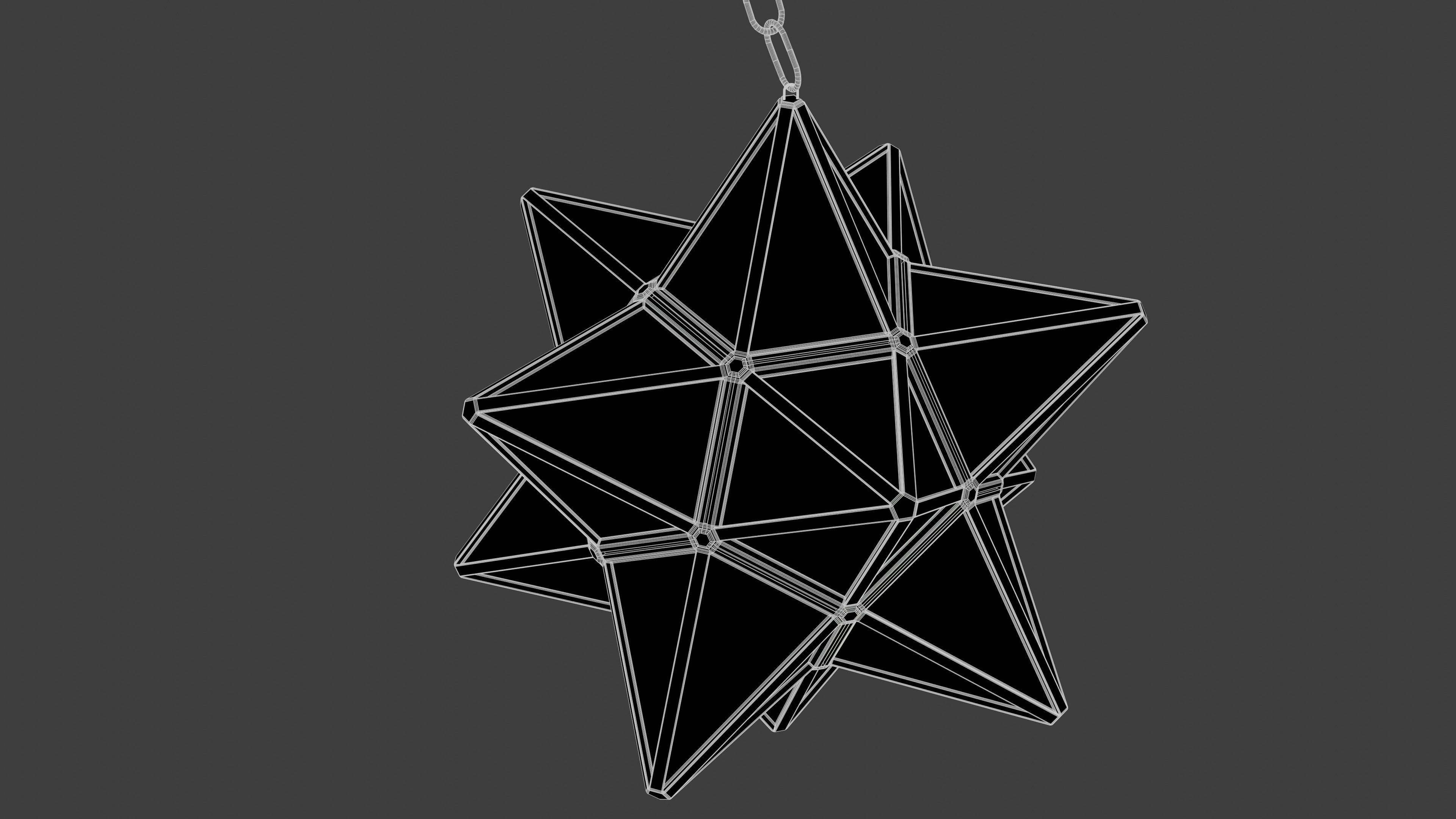 Star Shape Lamp 3D model_7